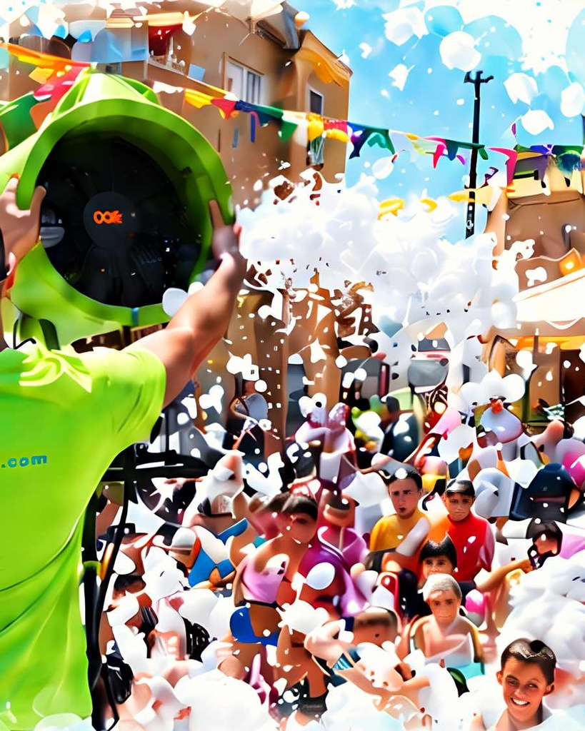 Fiesta de espuma de colores